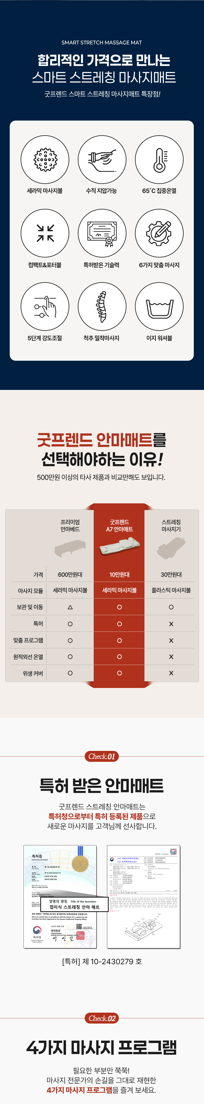 [굿프렌드] 새단장 특허받은 스마트 스트레칭 안마매트 GOOD-A7