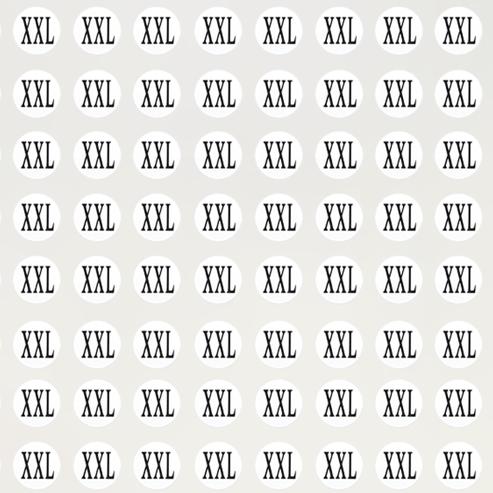 사이즈 표시 스티커 XXL 10장(1500개)