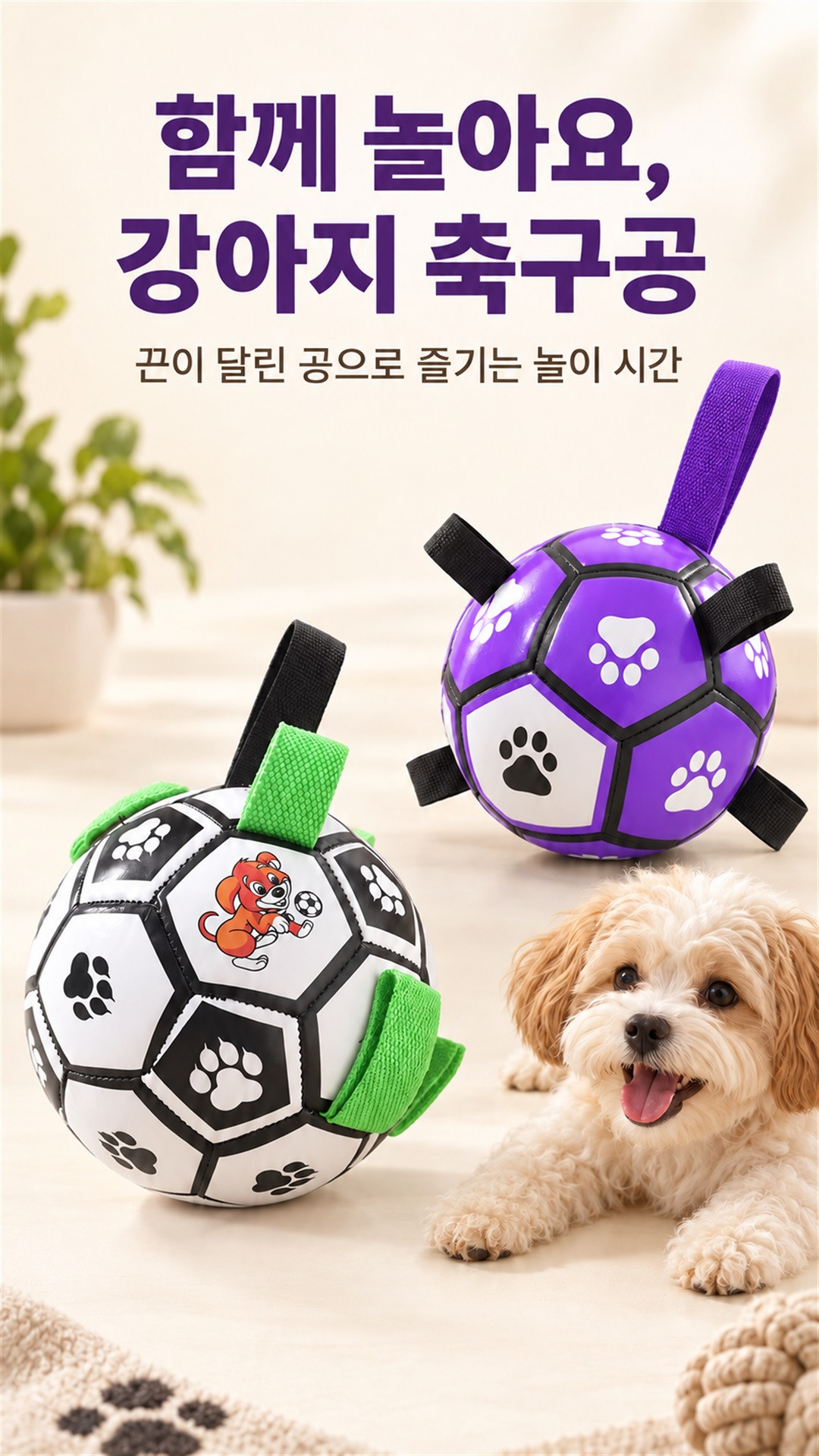 강아지 반려동물 축구공 장난감 터그놀이 공놀이 노즈워크 놀이 PE 상세 이미지 1