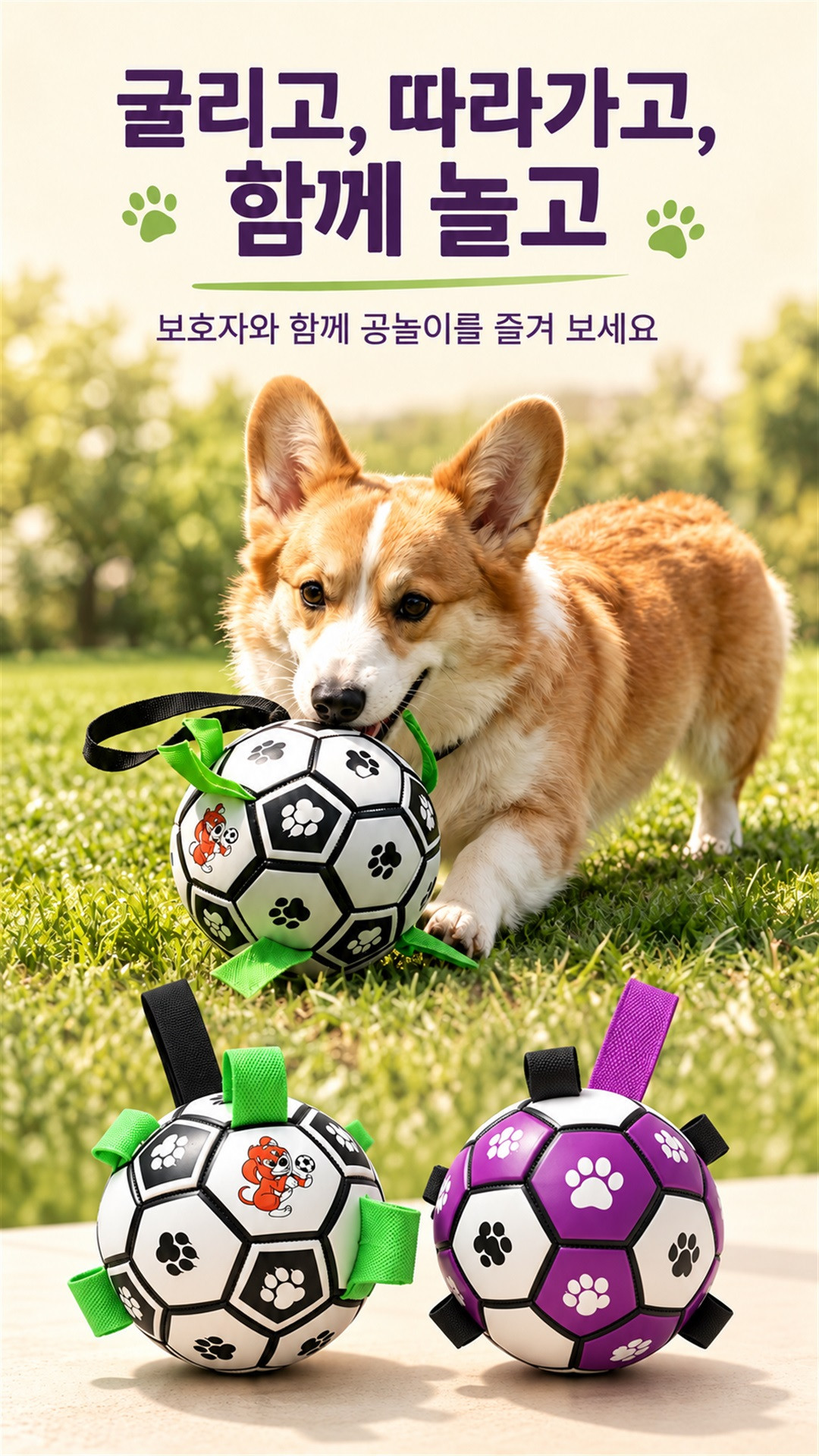 강아지 반려동물 축구공 장난감 터그놀이 공놀이 노즈워크 놀이 PE 상세 이미지 2