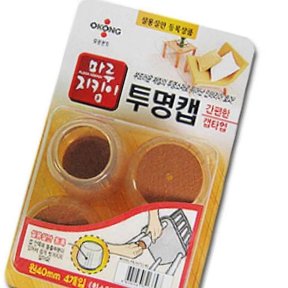 Oce 바닥보호 소음방지 가구 다리 투명보호캡 원형 40mm 긁힘 방지 패드 층간 마루 완충제 탁자 방바닥