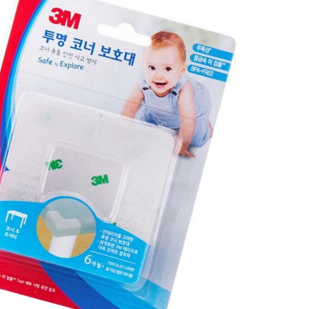 Oce 안전소재 가구모서리 덮개-코너쿠션보호대 투명4개입 코너 세이프티 모소리보호대 모서리씌우개