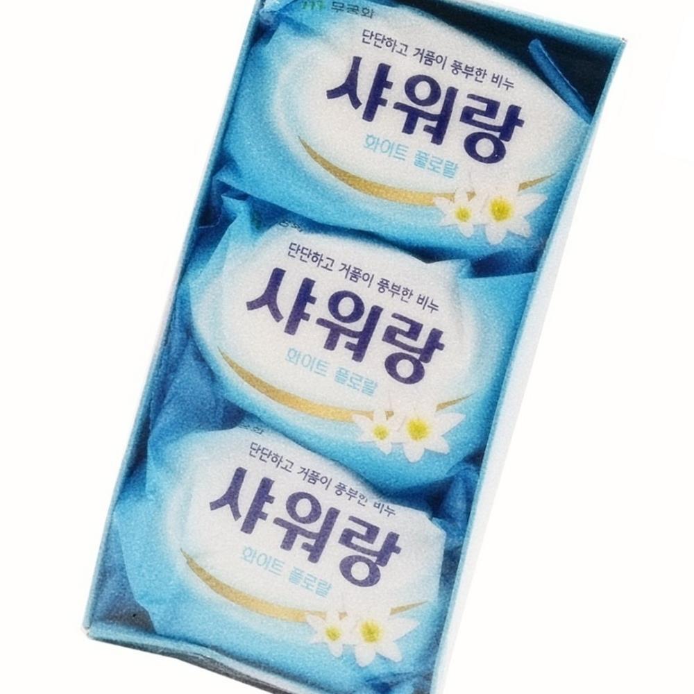 Oce 식물유래 세정성분 미용 비누 화이트 후로랄 향 3개입 스크럽 각질 제거 세수 세면 비누 화장 미용 비누