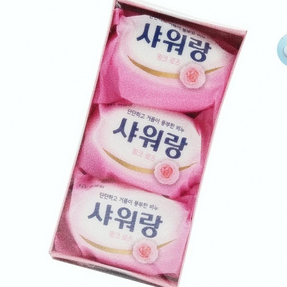 Oce 식물유래 세정성분 미용 비누 핑크 로즈 향 3개입 클렌징 세안 비누 폼 핸드 워시 클렌징 바