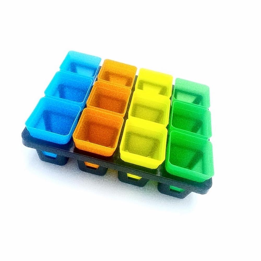 Oce 다육이 선인장 모종 관찰 작은 식물 거치대 12칸 플라스틱 화분 어린이집 유치원 활동 상추 기르기