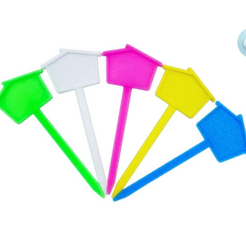 Oce 꽃 모종 네임택 화분 라벨 이름표 집모양 10ea 식물 네임텍 생태 교육 팻말 네임태그