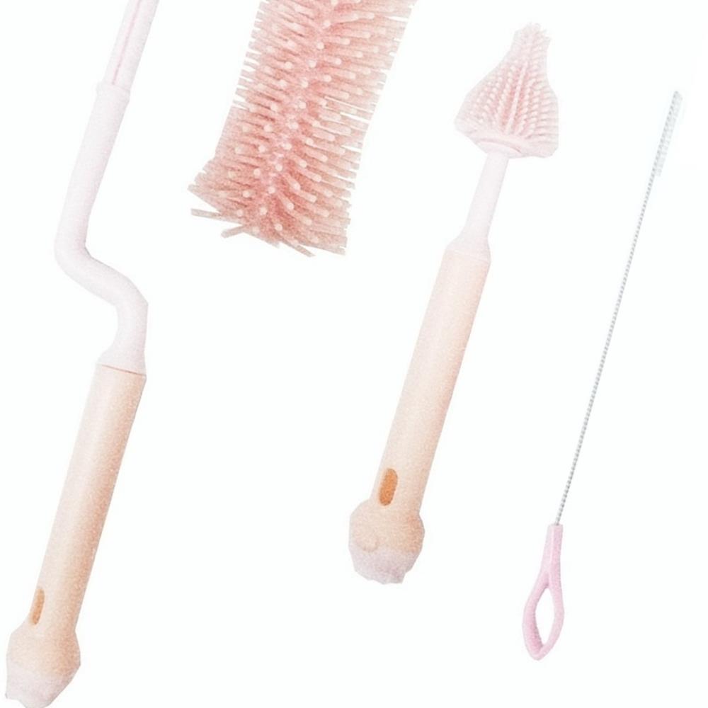 Oce 젖병 물통 스트로우 청소솔 실리콘 브러시 3종 세트 분유병 브러쉬 물병 설거지 설겆이 유아 물병 물컵