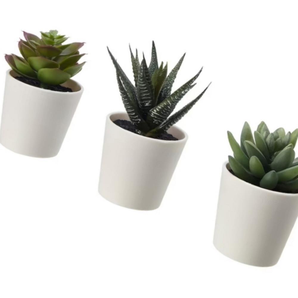 Oce 인조 식물 선인장 스투키 다육이 플라스틱 화분 3개 장식 소품 선물 인조 조경 장식 테이블 거실 데코