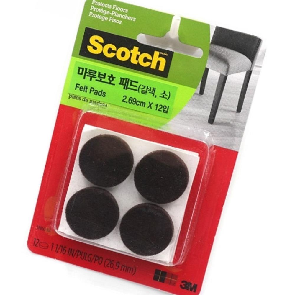 Oce 두꺼운 소음방지 펠트패드 원형 갈색 소형 마루긁힘방지부직포 의자긁힘방지 바닥긁힘방지패드