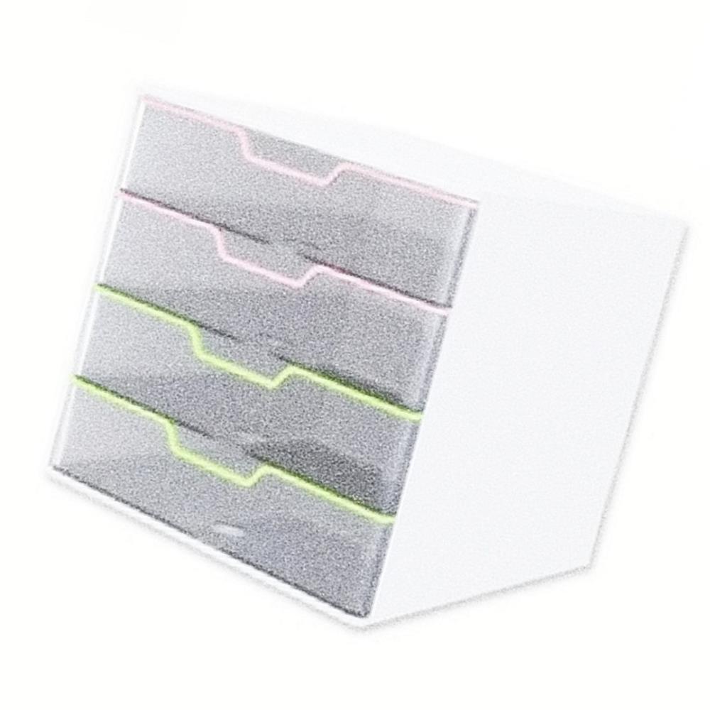 Oce A4 서류보관 정리함 전면 투명창 4단 서랍 보관함 사무용품 문서 트레이 서랍 데이터 정리함