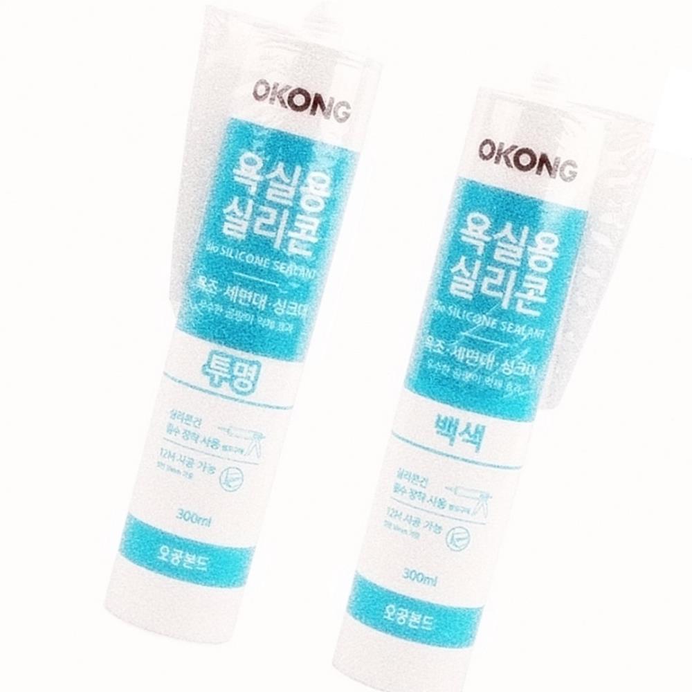 Oce 유리 창호 욕실용 씰링 실리콘 충전재 백색 투명 택1 균열 크랙 보수 방수 실란트 틈새충전제