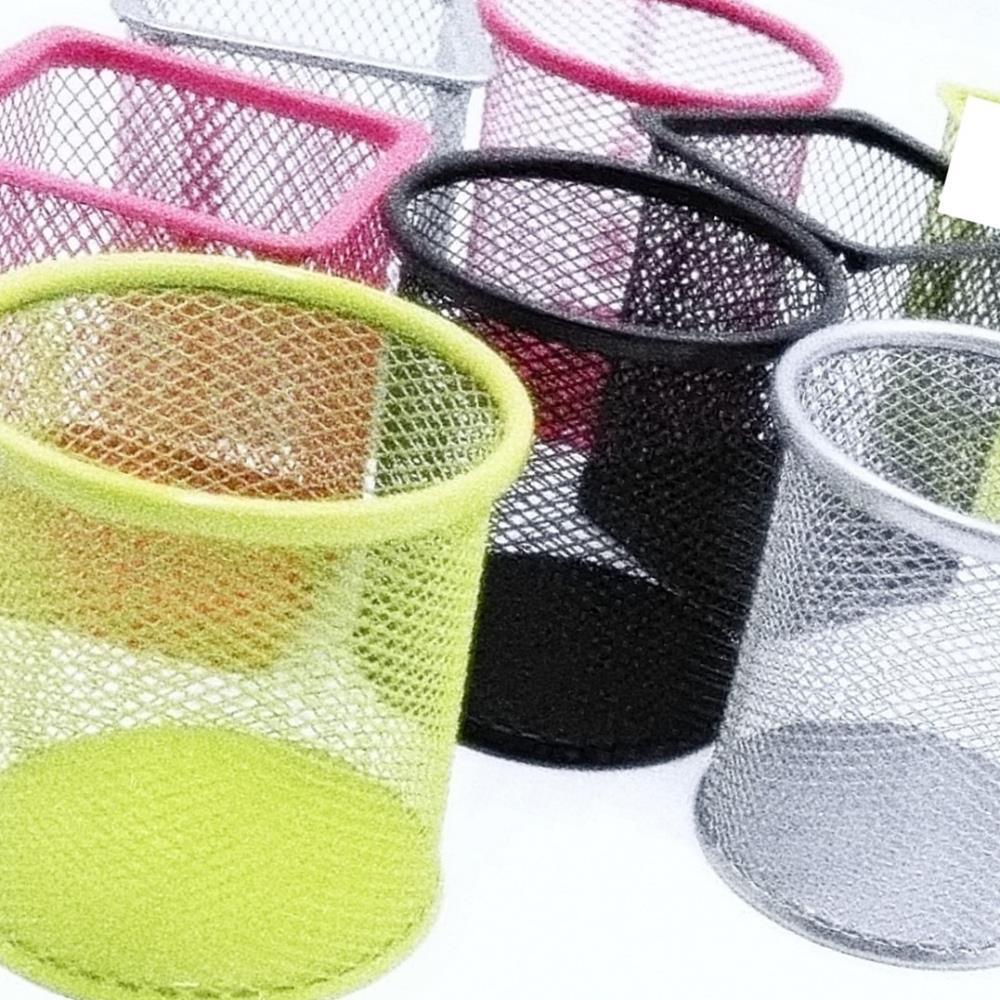 Oce 컬러 철제 필기구꽂이 책상 정리 그물모양 수납통 택1 빗 헤어핀 정리함 철망 미니휴지통 스틸네트 케이스