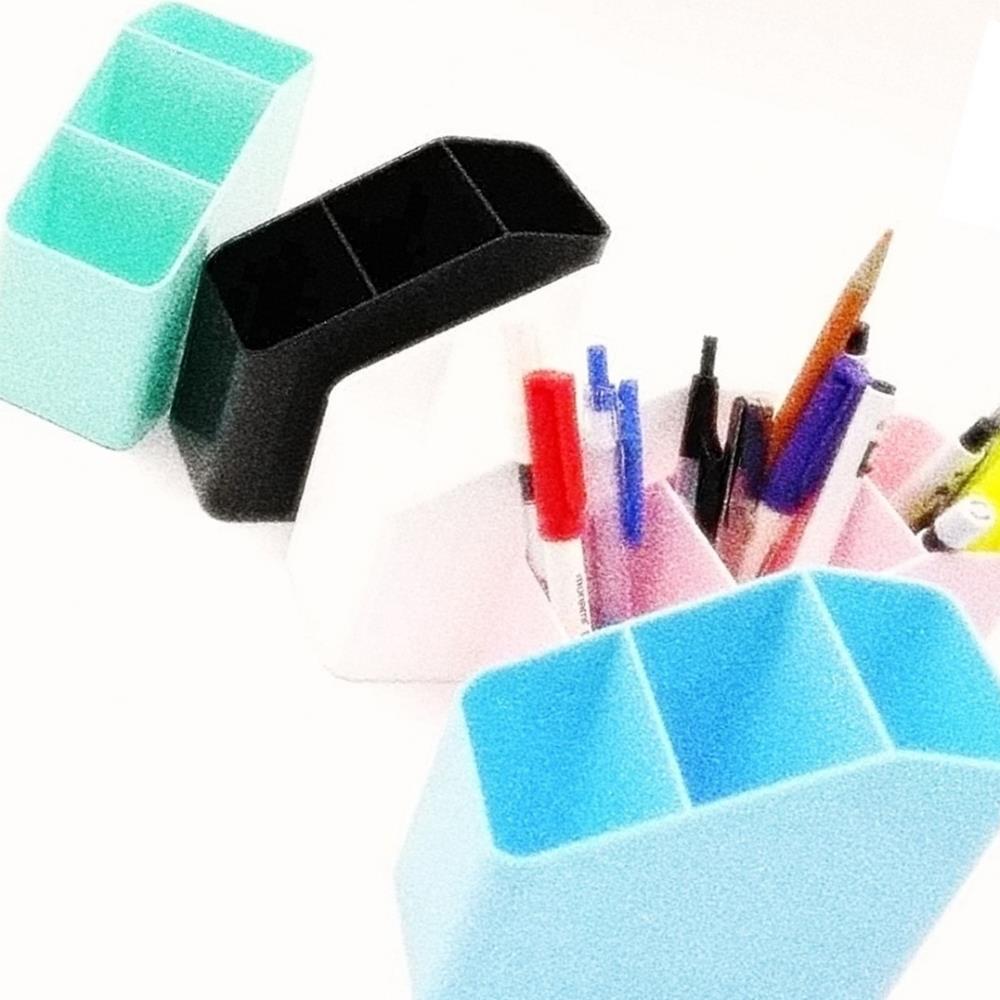 Oce 파스텔 3단 필기구 정리함 화장품 도구 수납 꽂이 빗 브러쉬 정리  연필꽂이 커피믹스 티백 보관