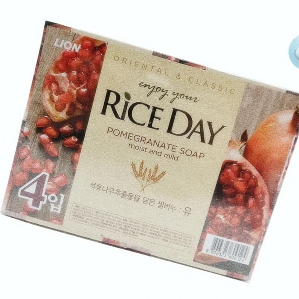 Oce 자연 보습 성분 쌀 비누 라이스 석류 작약 함유 4개입 샤워 바 바디 바 클렌징 바 세수 세면 비누