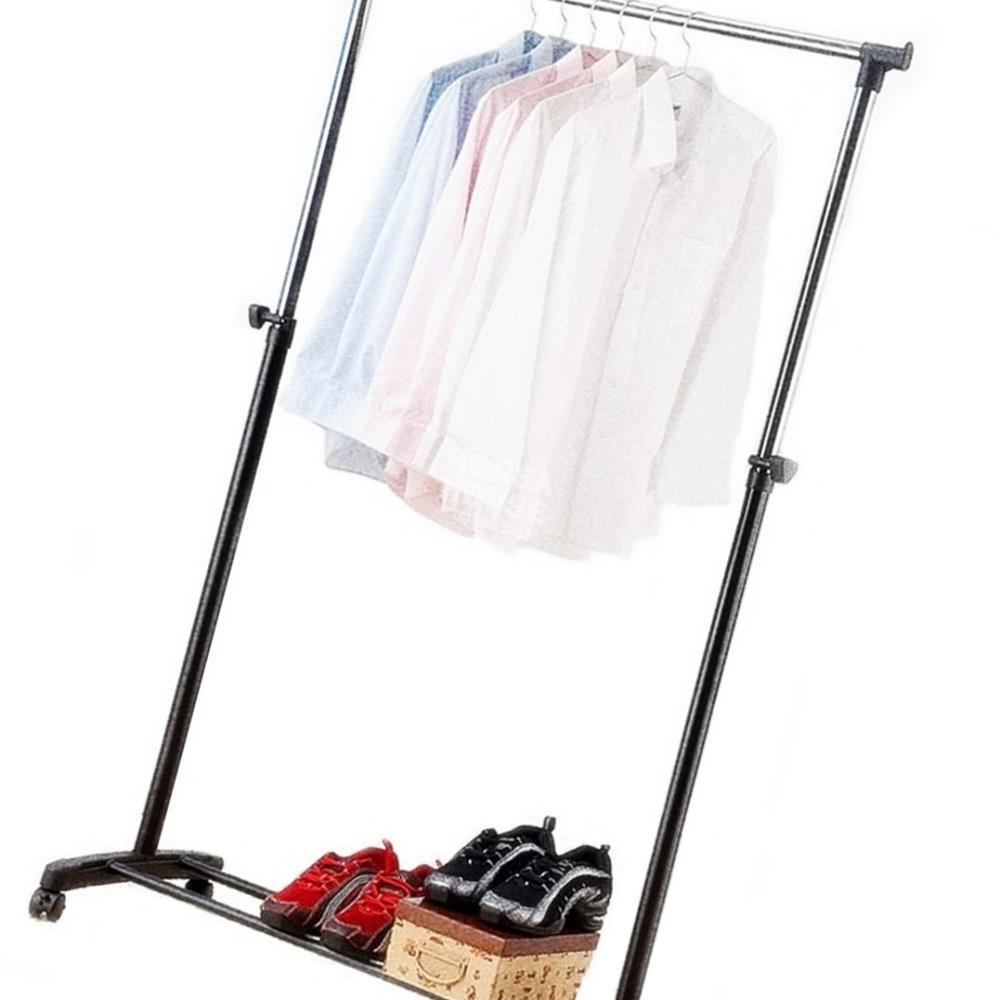 Oce 옷걸이 스탠드 하단수납 자취방 옷 보관 정리대 1단 hanger rack 조립식 옷 보관대 미니 틈새 옷방