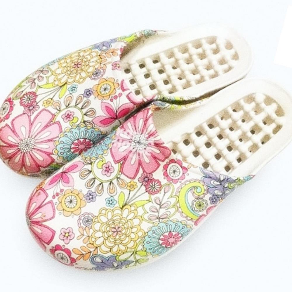 Oce 물 잘 빠지는 욕실 화장실 신발 막힌 욕실화 꽃무늬 남녀 EVA 소재 발등 낮은 욕실화 빠른 건조