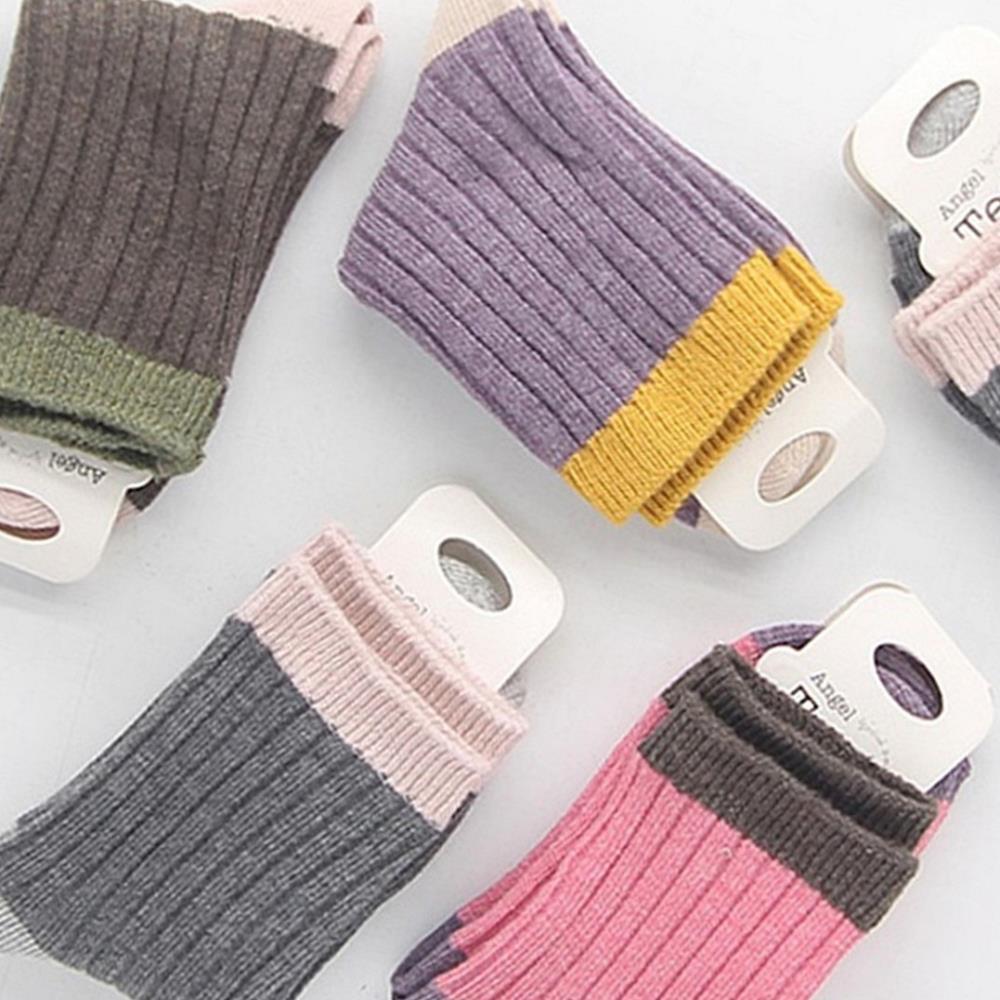 Oce 골지 비비드 논슬립 아동양말 3-4세 5켤레 명절선물 취침 단목 중간