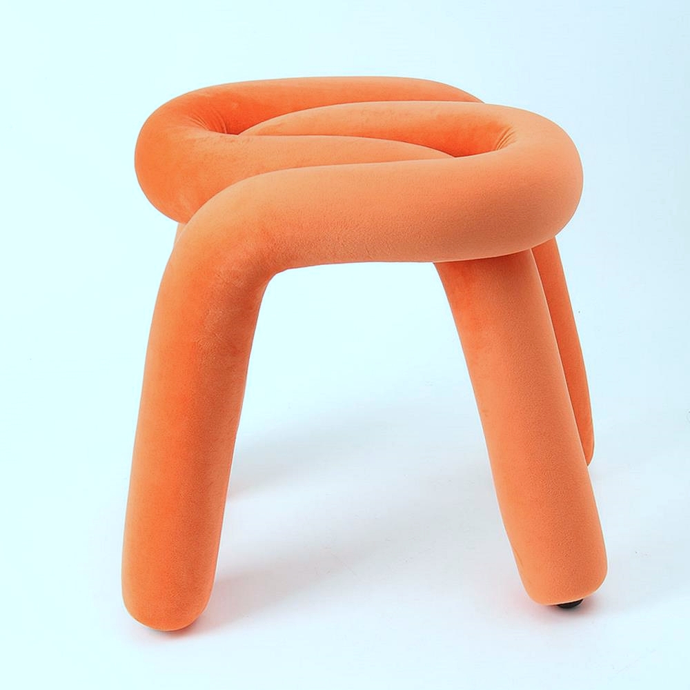 Oce 등받이 없는 예쁜 보조 의자 오렌지 STOOL 카페 인테리어 쿠션 수툴