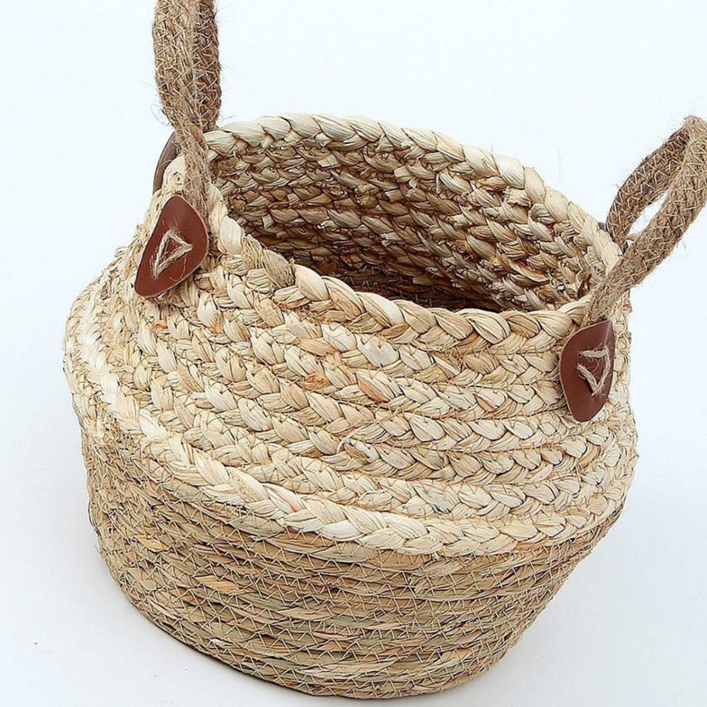 Oce 수공예 야생초 뜨개 화분 꽃꽂이 바구니 플라워 basketry 우드 바스켓 손잡이 나무 바구니