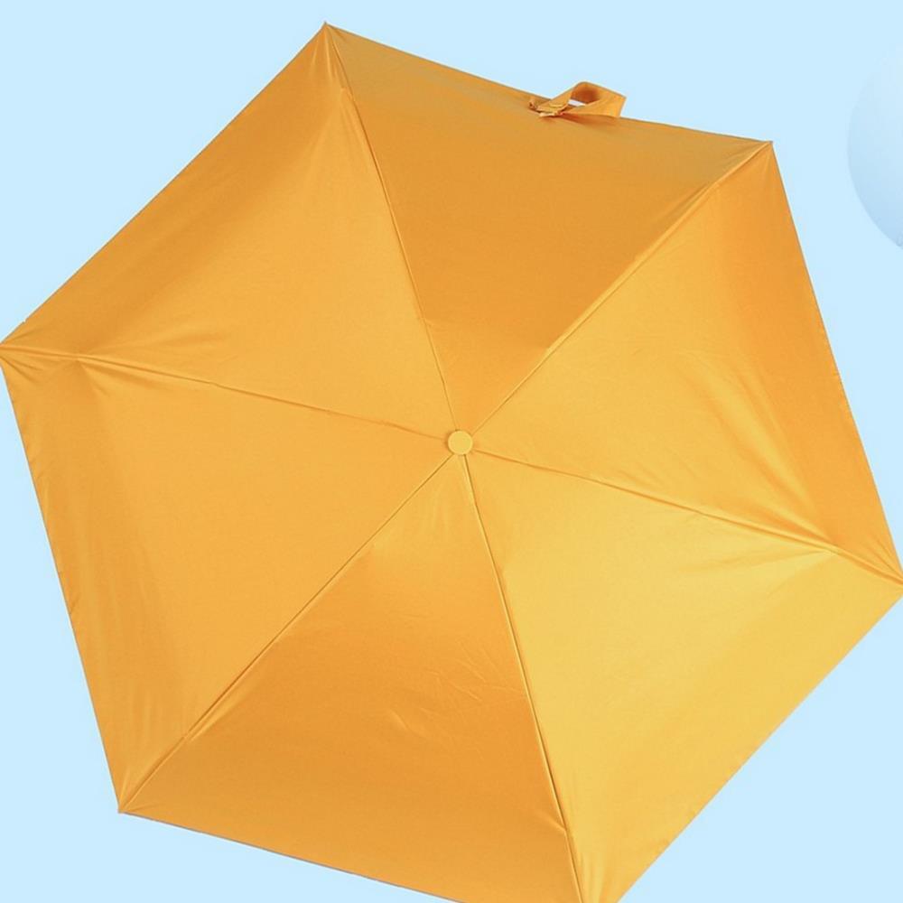 Oce 5단 미니 수동우산 겸 양산 옐로우 컴팩트 작은 우양산 예쁜 양우산 접이식  가벼운 단우산