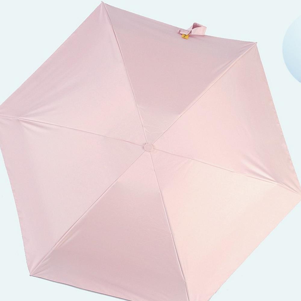 Oce 5단 미니 수동우산 겸 양산 핑크 초경량 양우산 접는 암막 우산 휴대용 수동우산