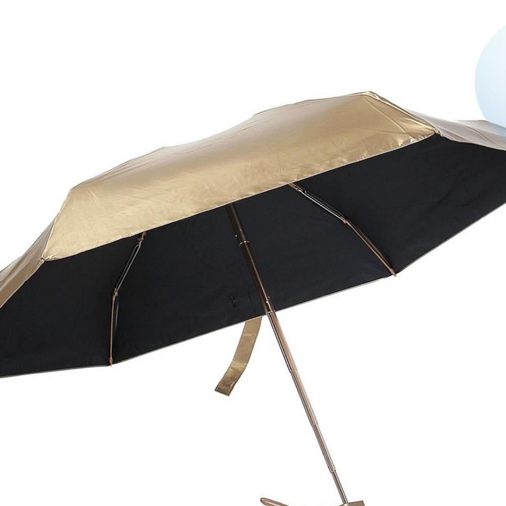 Oce 화이바 암막 6단 초미니 우산겸 양산 골드 블랙 컴팩트 작은 우양산 수동 접이식 우산 초경량 휴대용 양산