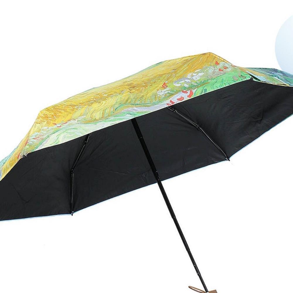 Oce 컬러아트 암막 6단 초미니 우산겸 양산 블랙 윈드 썬쉐이드  썬세이드 접는 수동 양우산 컴팩트 작은 우양산