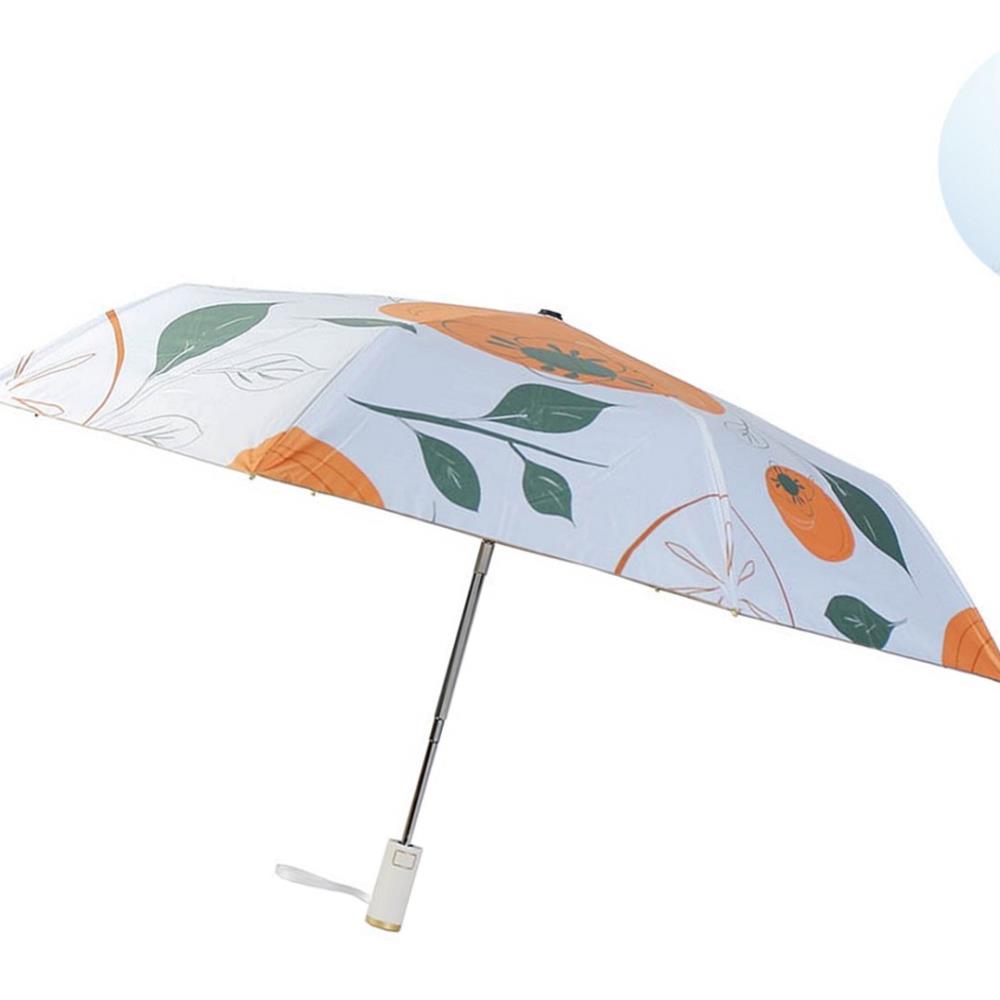 Oce 이쁜 3단 완전 자동우산 겸 양산 단감 골드 접는 암막 우산 UV 자외선 차단 양산 접이식  가벼운 단우산