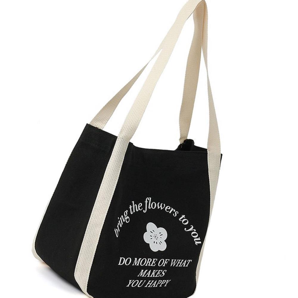Oce 가벼운 캔버스 데일리 숄더백 블랙 행낭 보부상 백 학원 미술 보조 가방 사각 기저귀 가방