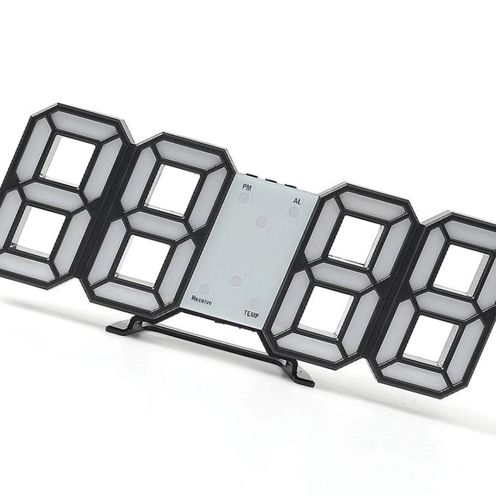 Oce 디지털 알람 달력 벽걸이 시계 블랙블루 리모콘 클락 자동밝기 벽시계 인테리어 시개