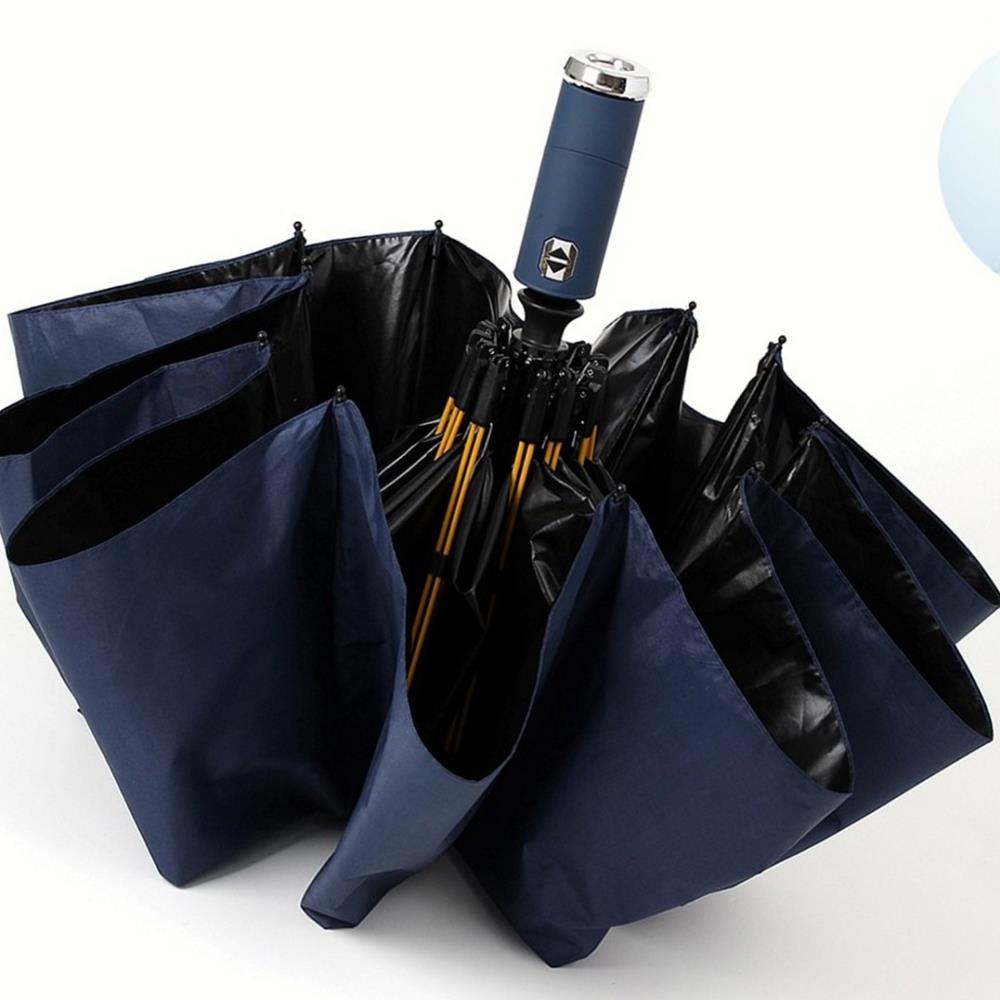 Oce 3단 접이식 LED 후레쉬 안전 우산 네이비 휴대용 랜턴 우산 UV차단 양산 단체 선물