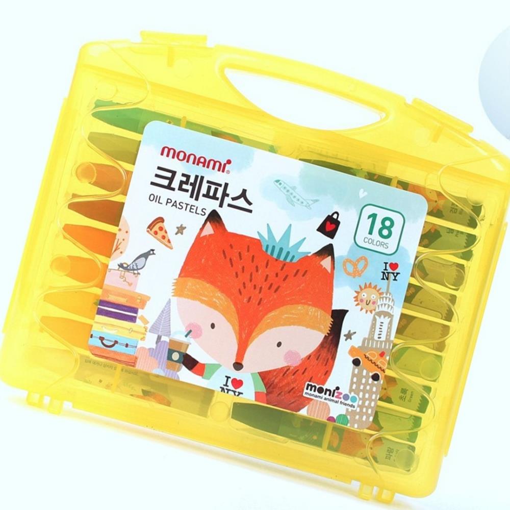 Oce 어린인 18색 크레파스 옐로우 굵은 색연필 크래용 칼라 미술 연필