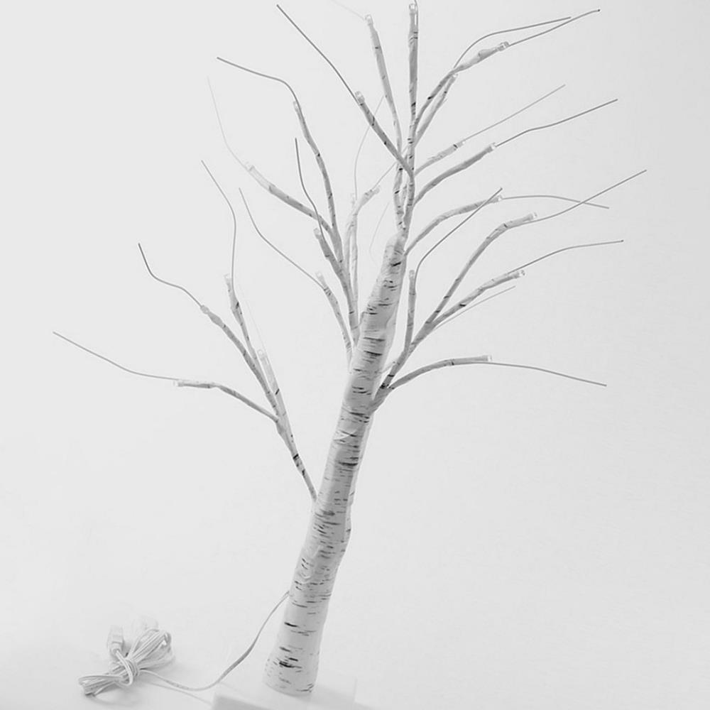 Oce 인테리어 자작 나무 스탠드 조명 60cm 데코거실램프 화이트장식등 USBLED나무