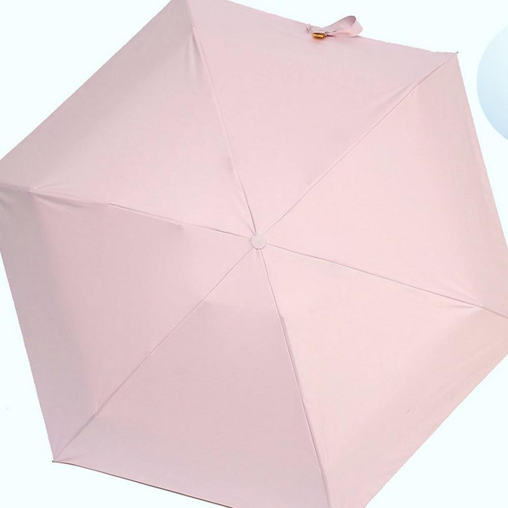 Oce 5단 캡 수동우산 겸 양산 핑크 휴대용 수동우산 컴팩트 작은 우양산 접이식  가벼운 단우산