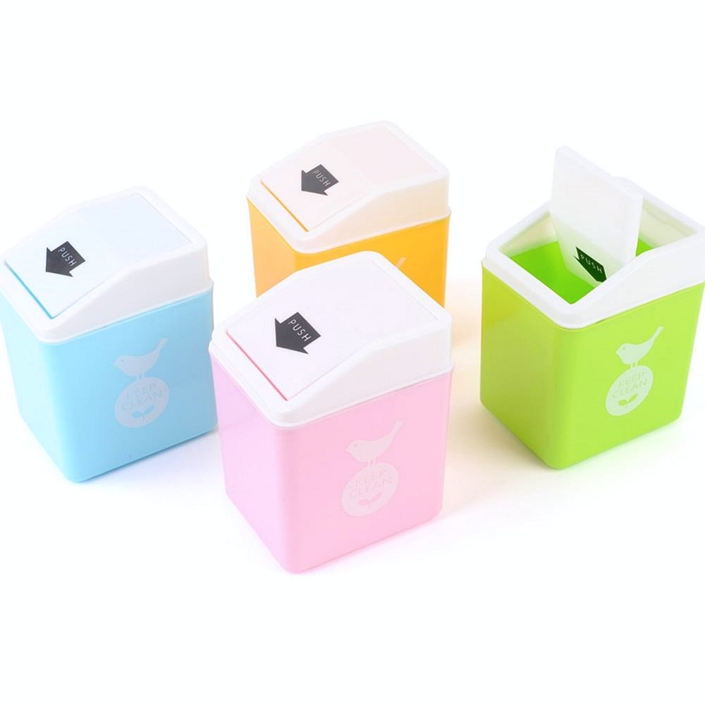 Oce 소형 사각 데스크 탁상 휴지통 파스텔수거통 플라스틱 분리수거통 재활용 상자