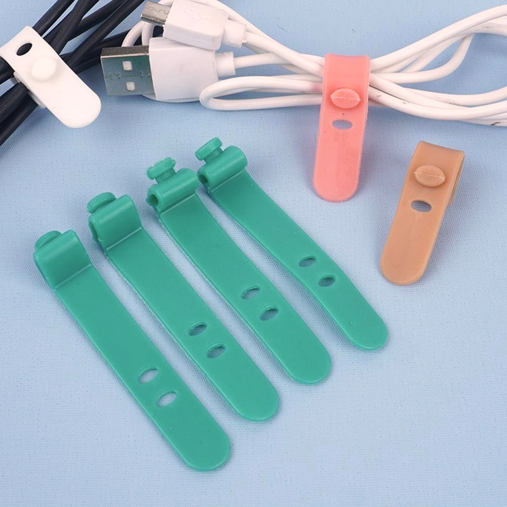 Oce 재사용 전선 정리기 케이블 4p 전기선 케이블타이 스트링 홀더 이어폰 줄 홀더