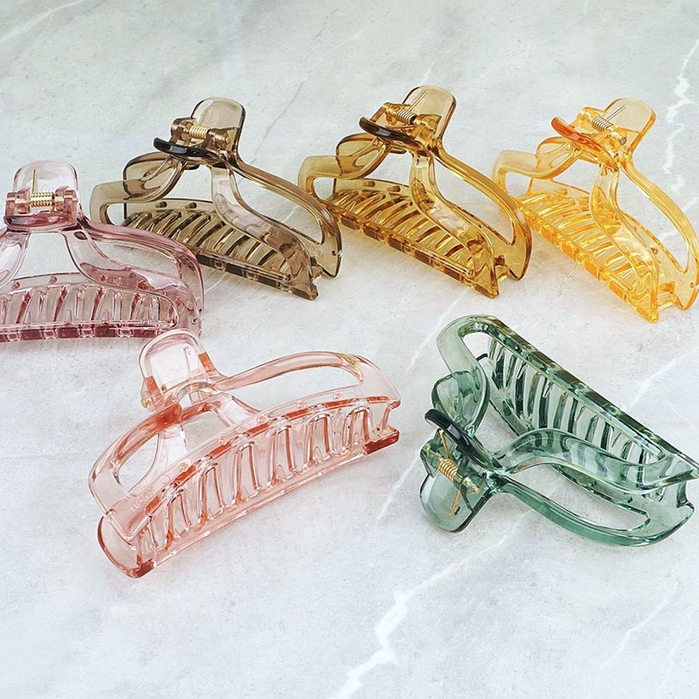 Oce 투명 컬러 똥머리 헤어집게핀 머리삔 올림머리 헤어 악세서리 삔