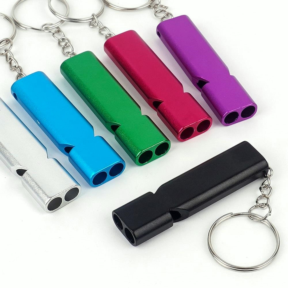 Oce 스틸 호신용 호루라기 키링 호각 휘슬 열쇠고리 응급 호출 위험 경보기