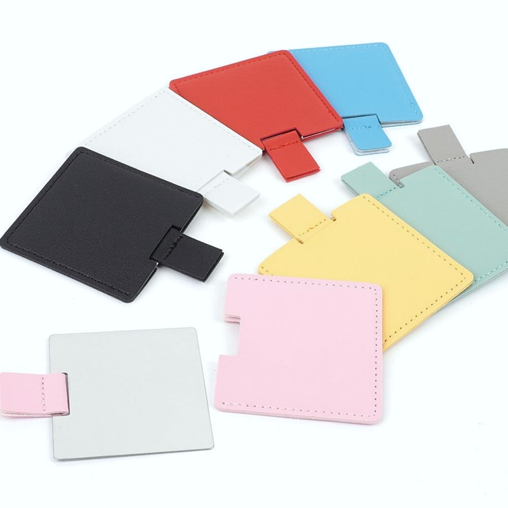 Oce 파우치 사각 미니 손거울 휴대용 거울 책상 테이블 면경 화장경