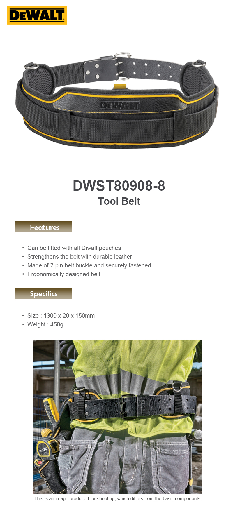 [Dewalt] DWST809088 (DWST175651) / Heavy Duty Leather Tool Belt eBay