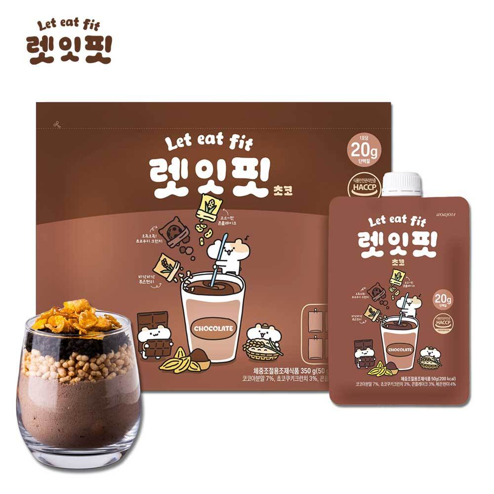 렛잇핏 단백질쉐이크 초코 식사대용 체중조절용 다이어트쉐이크