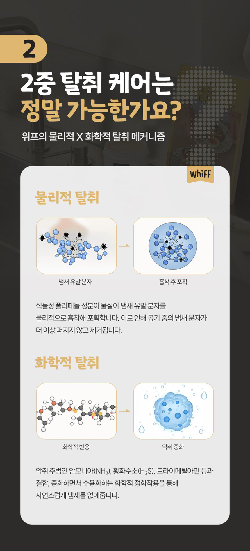 위프 2중 물리적 화학적 탈취 원리