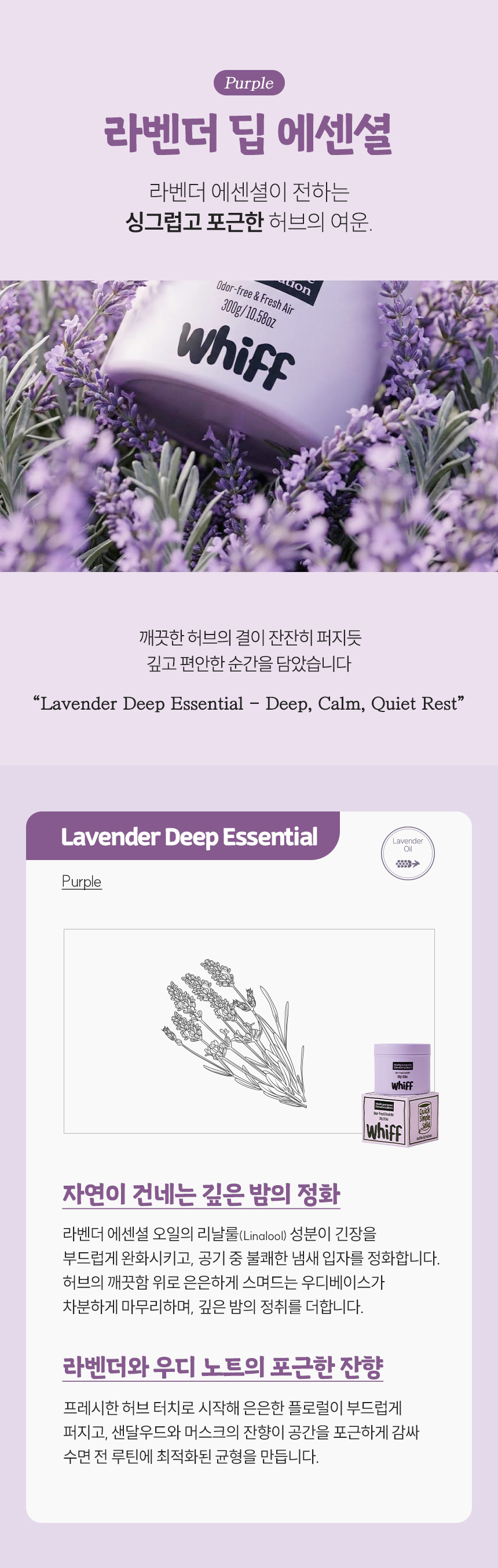 라벤더 딥 에센셜 퍼플 향 소개