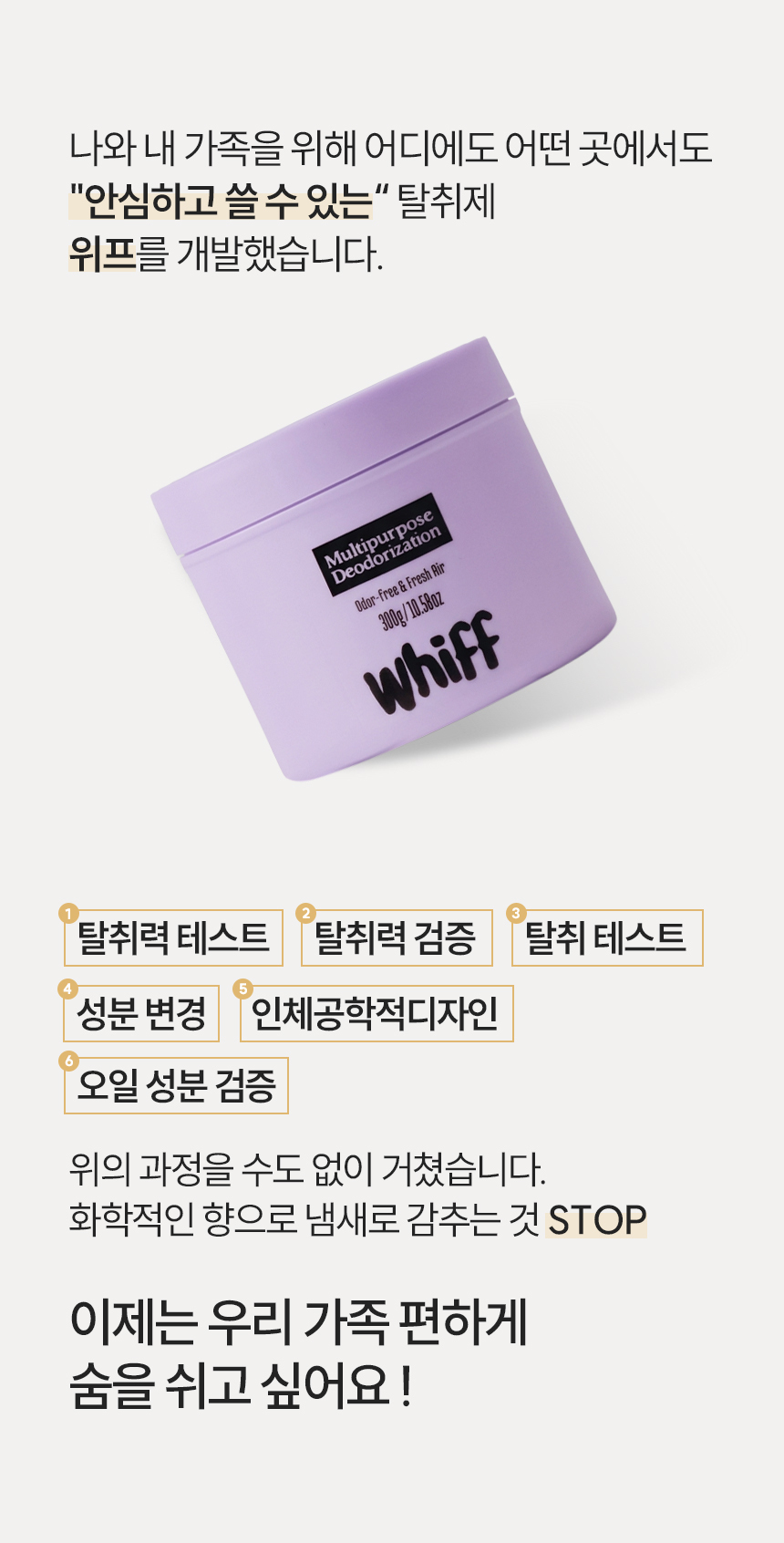 위프 개발 과정 및 안심 탈취제