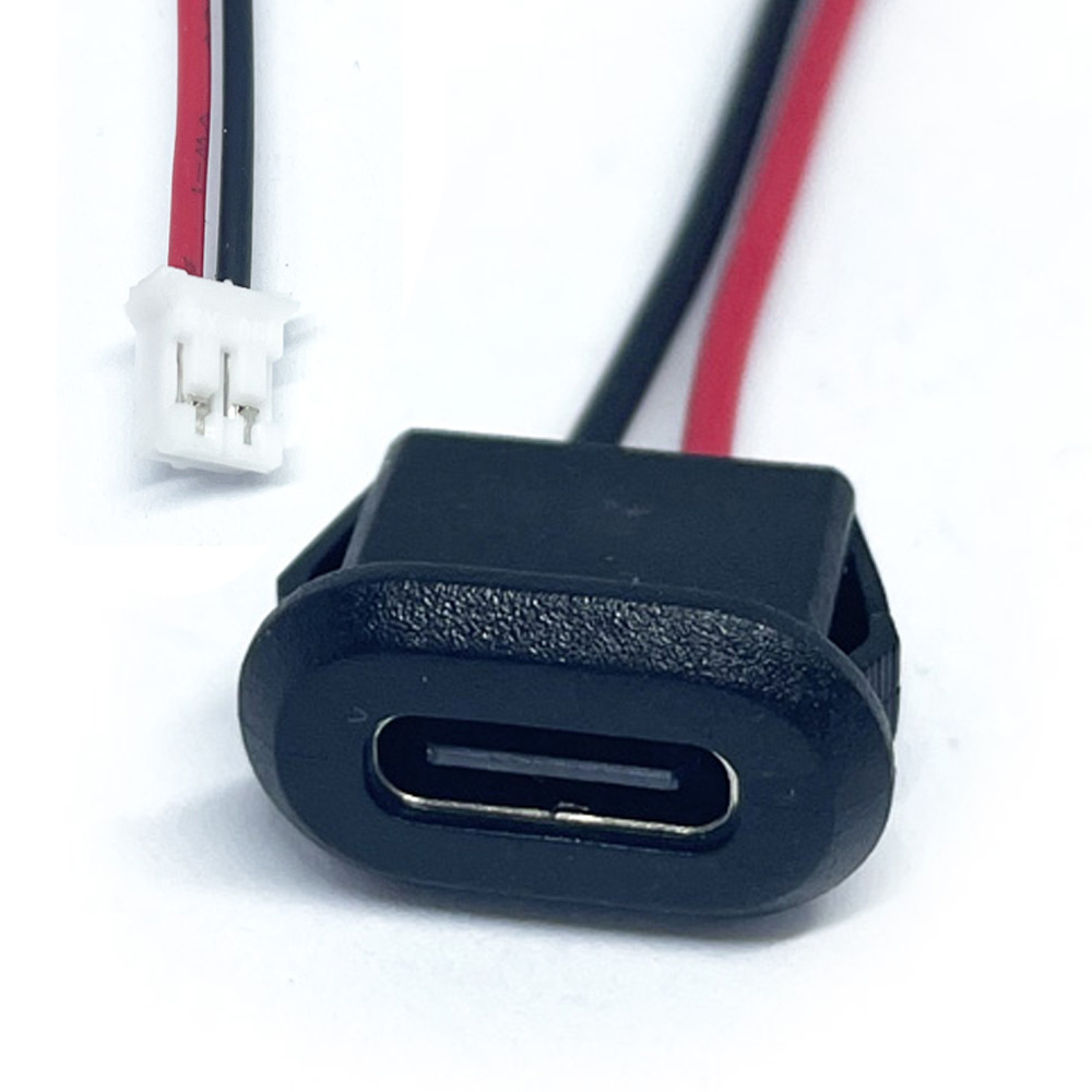 USB-C 커넥터 전원 케이블 암타입 매립형 2선 10cm (HAC6513)