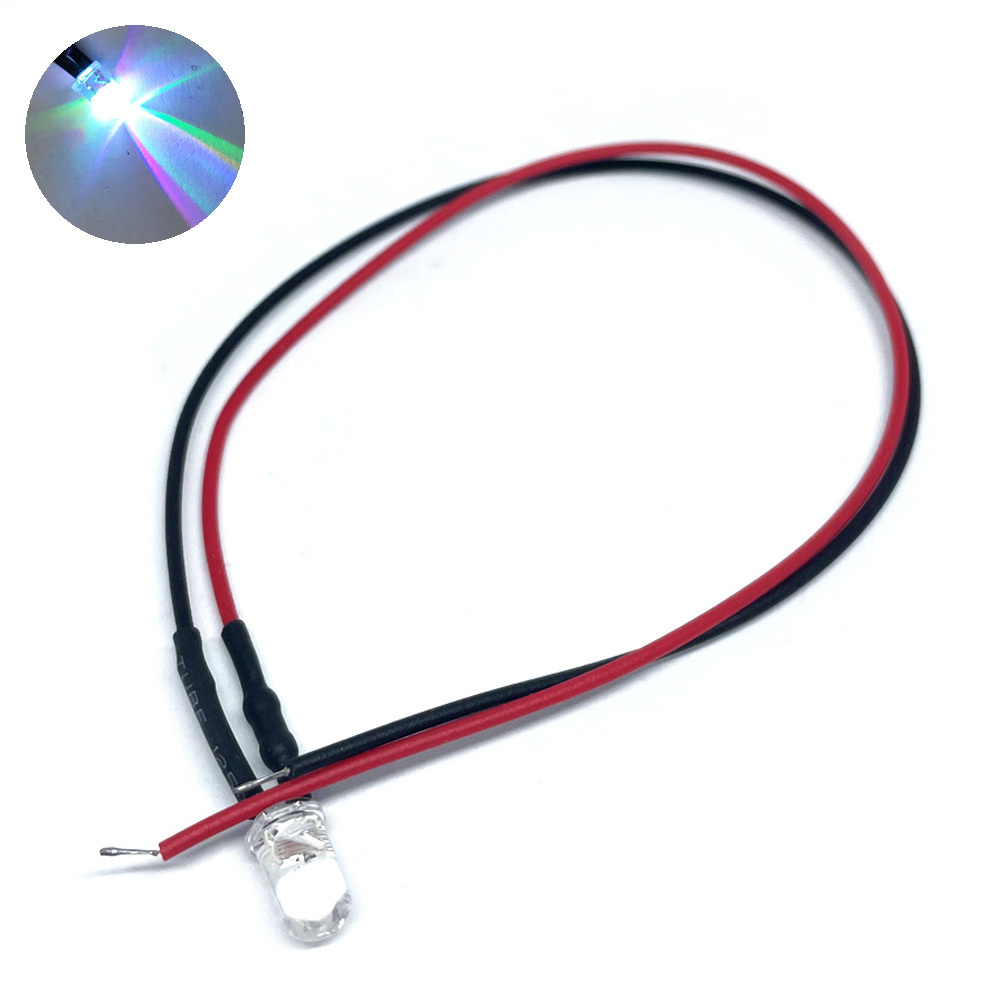 12V 5mm DIP LED 발광다이오드 패스트 플래시 페이드 RGB 하네스 케이블 20cm (HAL6524-2)