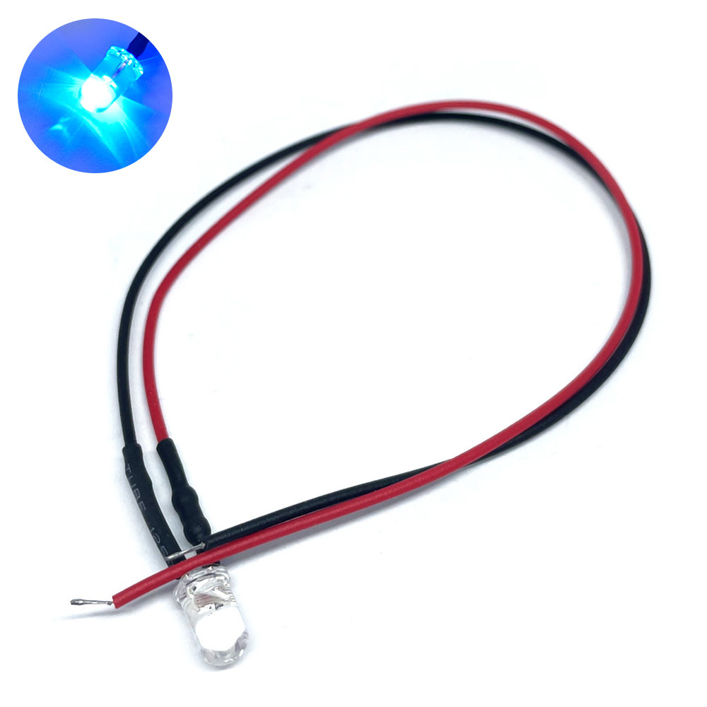 12V 5mm DIP LED 발광다이오드 플래시 블루 하네스 케이블 20cm (HAL6528-2)