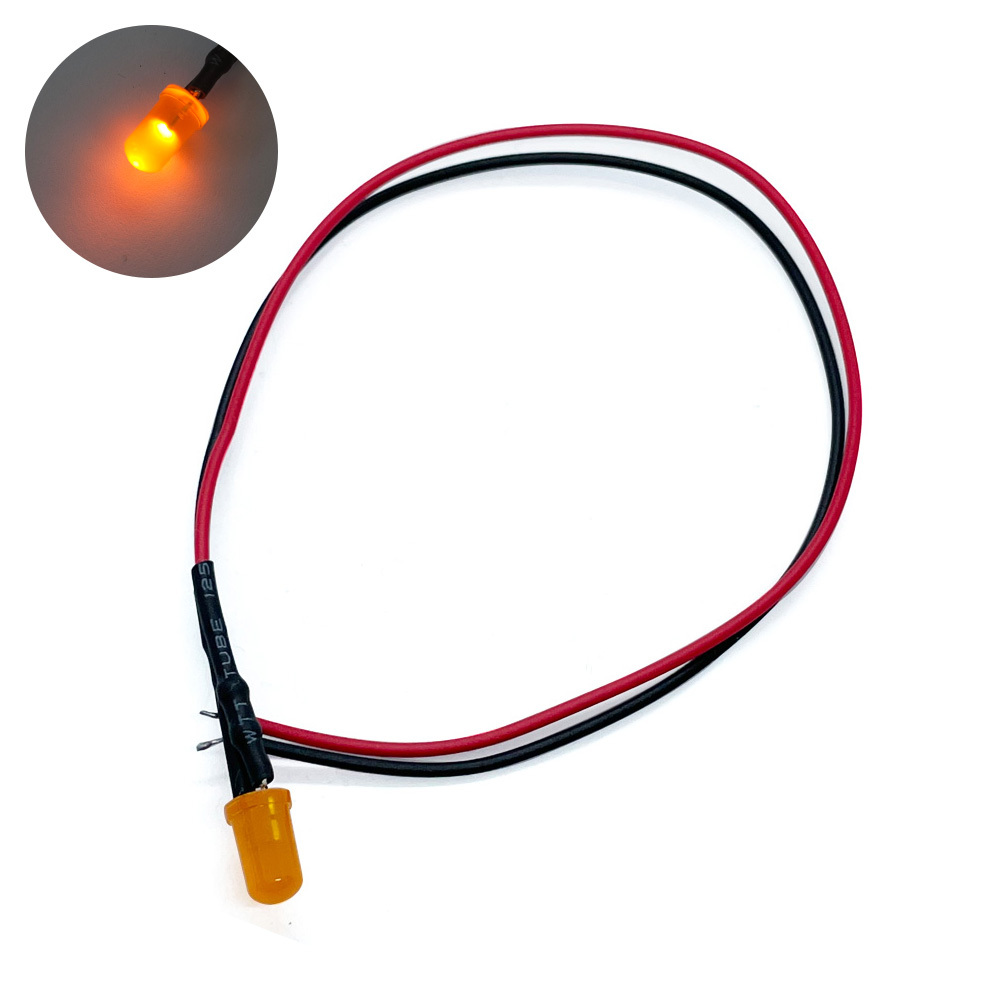 12V 5mm DIP LED 발광다이오드 오렌지 하네스 케이블 20cm (HAL6603)