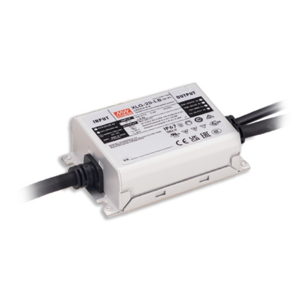 민웰 AC-DC LED 드라이버 정전류 0-10V 디밍 PFC 방수 25-42V 500mA 21W B타입 (XLG-20-M-B)