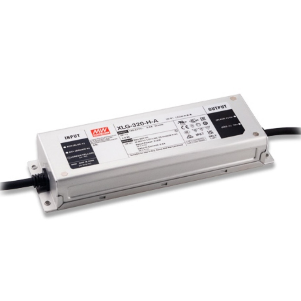 민웰 AC-DC LED 드라이버 정전류 CC PFC 방수 30-56V 7.42A 312W A타입 (XLG-320-H-A)